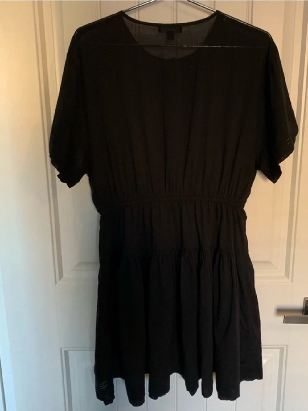 J Crew Dress M Pintuck  Black